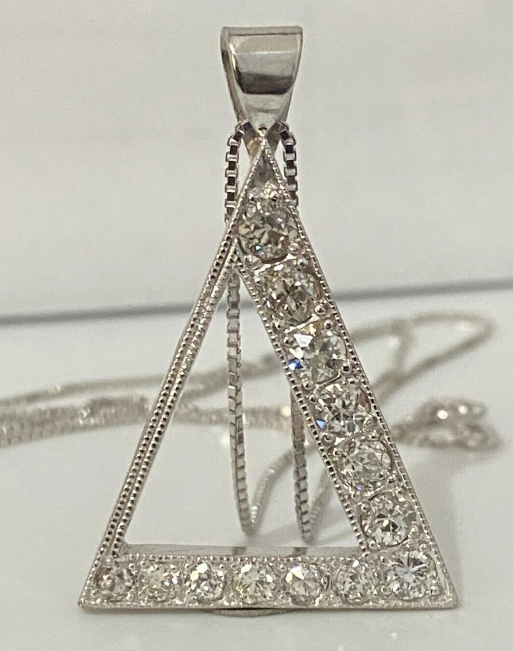 18K White Gold & 1.87CT Diamond Pendant