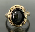 Vintage 14K Yellow Gold W/ Black Star Sapphire Ring Size L - 5 7/8