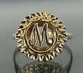 Vintage 9K Yellow Gold "M" Initial Monogram Ring Size O 1/2 - 7 1/2