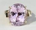 9K Yellow Gold With 10.0CT Pink Kunzite Ring Size N 1/2 (US 7)