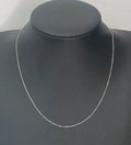 18K White Gold Fine Cable Link Chain Necklace – 45.5cm Long