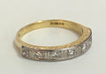 Vintage 18K Yellow Gold Diamond Eternity Engraved Ring - Size L (US 5.75)