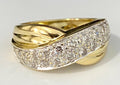 Heavy 18K Yellow Gold & 1.0CT Diamond Crossover Ring Size Q - 8