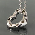 9K White Gold & Diamond Flush Set Heart Pendant