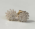 9K Yellow Gold & 0.25CT Diamond Cluster Stud Earrings