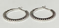 18K White Gold & 0.50CT Diamond Hoop Earrings 24.50mm High