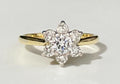 18K Yellow Gold & 0.50CT Diamond Cluster Ring Size L 1/2 - 5 7/8
