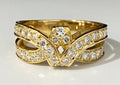 18K Yellow Gold & 1.10CT Diamond Crossover Ring Size Q - 8