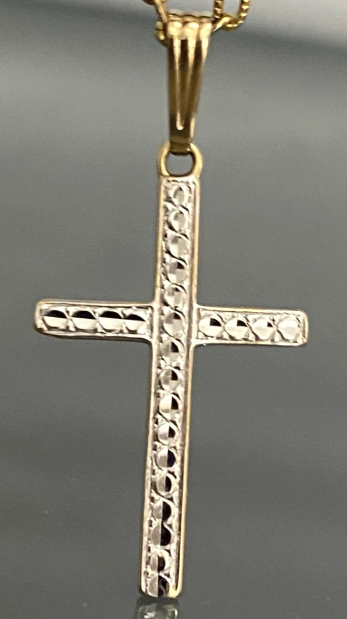 9ct Yellow Gold Cross Pendant 32.0mm High