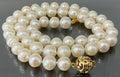 White Cultured Pearl Single-Strand Necklace W/ 9K Yellow Gold Clasp 44cm Long