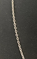 18K White Gold Cable Link Chain Necklace 40cm Long