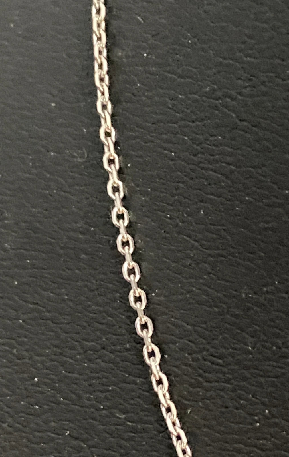 18K White Gold Cable Link Chain Necklace 40cm Long