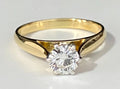 18K Yellow Gold & 0.80CT Diamond Solitaire Ring Size O 1/2 - 7 1/2