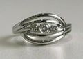18K White Gold & Diamond Three Stone Ring Size J 1/2 - 5