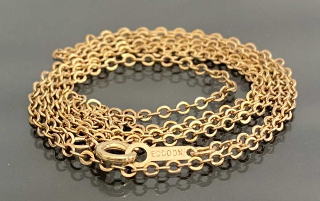 9K Yellow Gold Cable Link Chain Necklace 54cm Long