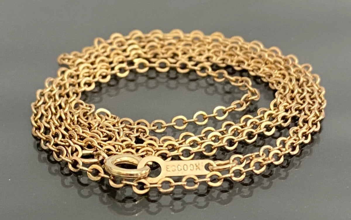 9K Yellow Gold Cable Link Chain Necklace 54cm Long
