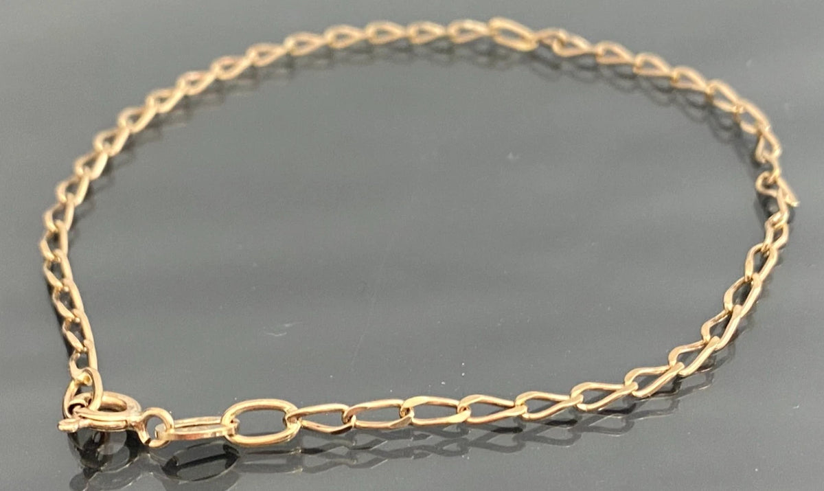 9K Rose Gold Curb Link Bracelet 20cm Long