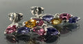 9CT White Gold & Multi Gemstones Drop Earrings