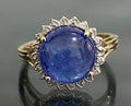 9K Yellow Gold With 5.24CT Tanzanite & Diamond Ring Size L (US 5.75)