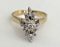 Vintage 18K Yellow Gold & Diamond Cluster Ring Size K (US 5.25)