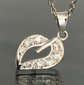 18K White Gold & Cubic Zirconia Heart Pendant 23.0mm High