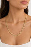 9K Yellow Gold Diamond Cut Curb Link Chain Necklace 53.5cm Long