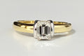 18K Yellow Gold & 0.50CT Emerald Diamond Engagement Ring Size L 1/2 - 5 7/8
