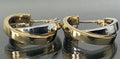 9K Two Tone Gold Double Hoop Earrings 21.0mm