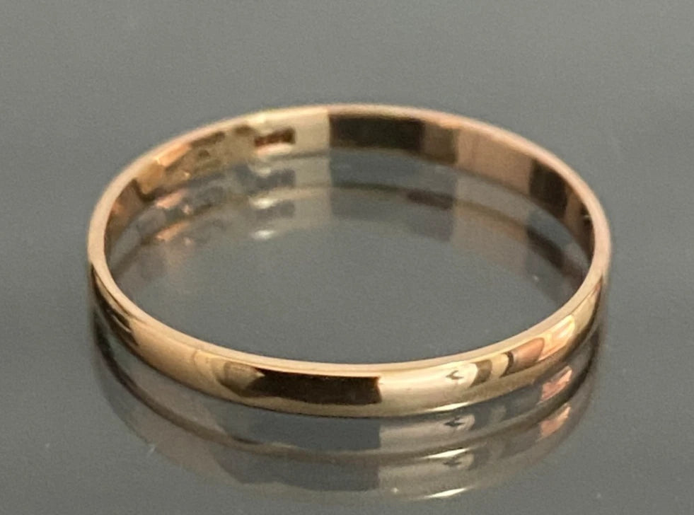 18K Rose Gold Plain Wedding Band Ring Size N (US 6.75)