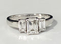 18K Gold & 1.0CT Emerald Diamond Engagement Ring /Certificate Size M - 6 1/4