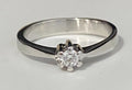 18K White Gold & Diamond Solitaire Ring Size J 1/2 - 5