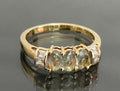9K Yellow Gold Alexandrite Three Stone Ring Size L (US 5.75)