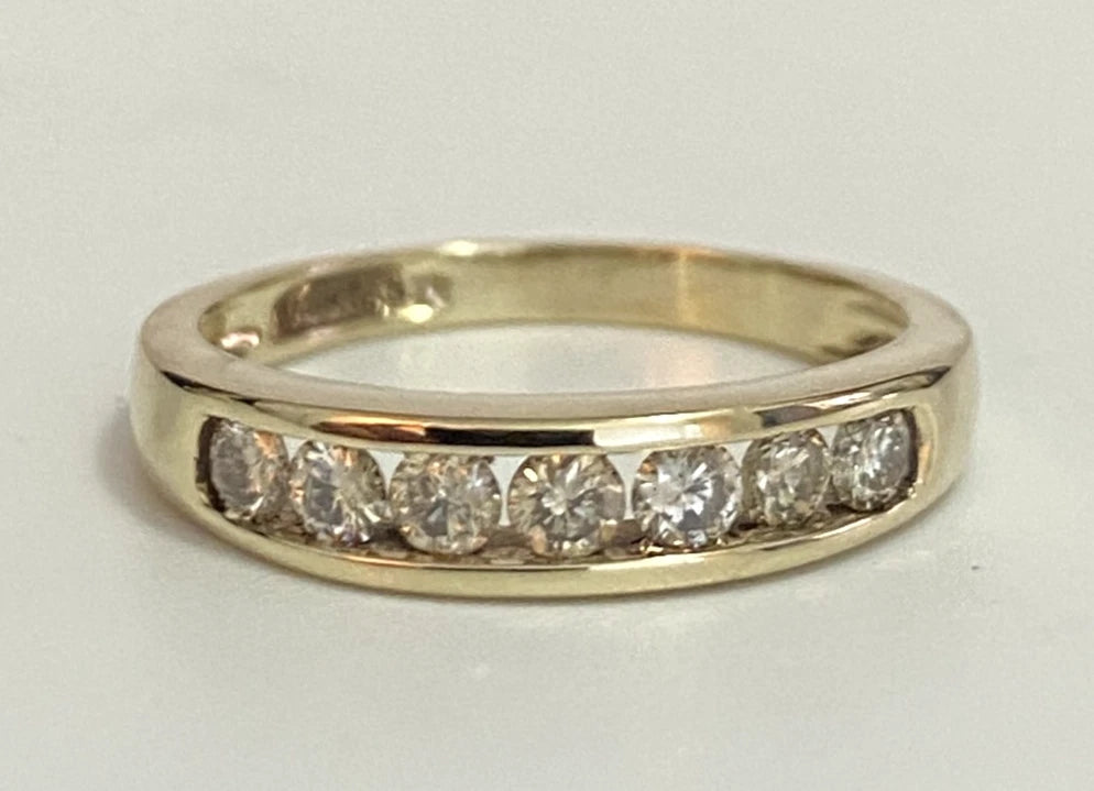 9K Yellow Gold & 0.50CT Diamond Eternity Channel Set Ring Size O (US 7.15)