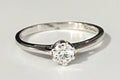 9K White Gold & 0.25CT Diamond Solitaire Engagement Ring Size N - 6 3/4
