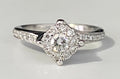 18K White Gold & 0.50CT Diamond Halo Ring Size J 1/2 - 5