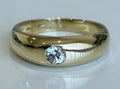 14K Yellow Gold & Cubic Zirconia Flush Set Ring Size M 1/2 - 6 1/4