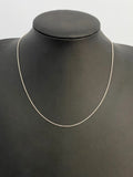 18K White Gold Wheat Link Chain Necklace 46cm Long