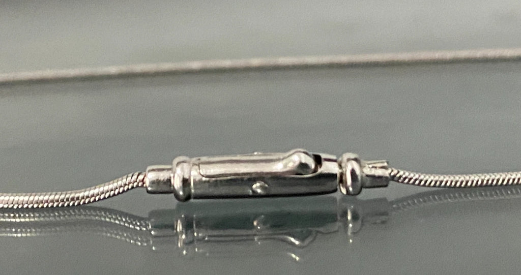 18K White Gold Snake Link Chain Necklace 40cm Long