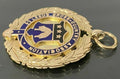Victorian 9K Yellow Gold & Enamel Fob Medallion Medal C1897