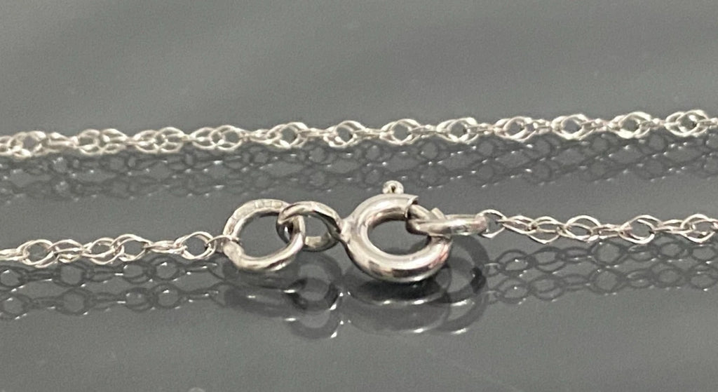 9K White Gold Prince of Wales Link Chain Necklace 46cm Long