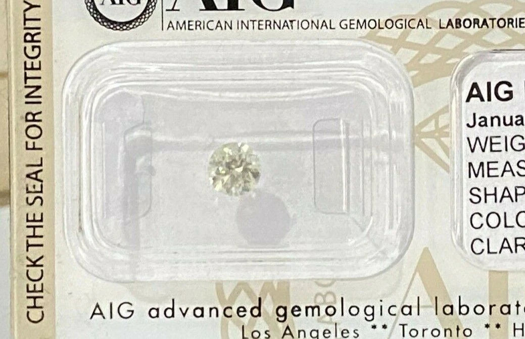 AIG Certified Natural Diamond Loose 0.52CT - SI2 Clarity