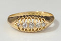 Antique 18K Yellow Gold & Old Cut Diamond Ring C1918 Size O - 7