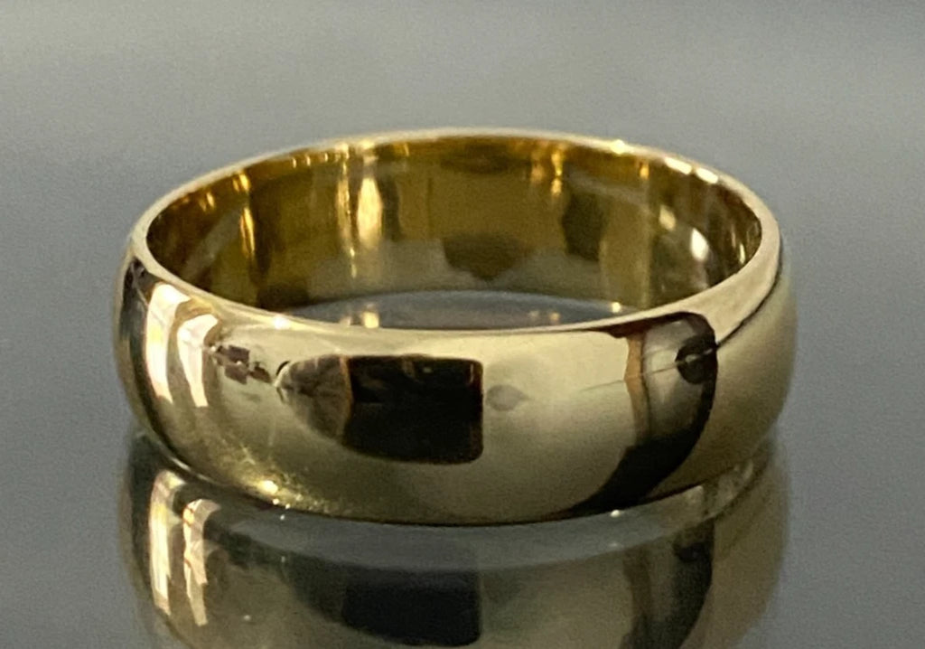 18K Yellow Gold Wedding Band Ring C1965 Size N - 6 3/4