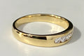 18K Yellow Gold & 0.25CT Diamond Channel Set Wedding Band Ring Size O - 7 1/4