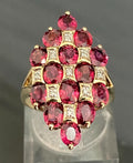 9ct Yellow Gold with 3.50CT Ruby & Diamond Statement Ring Size N (US 6.75)