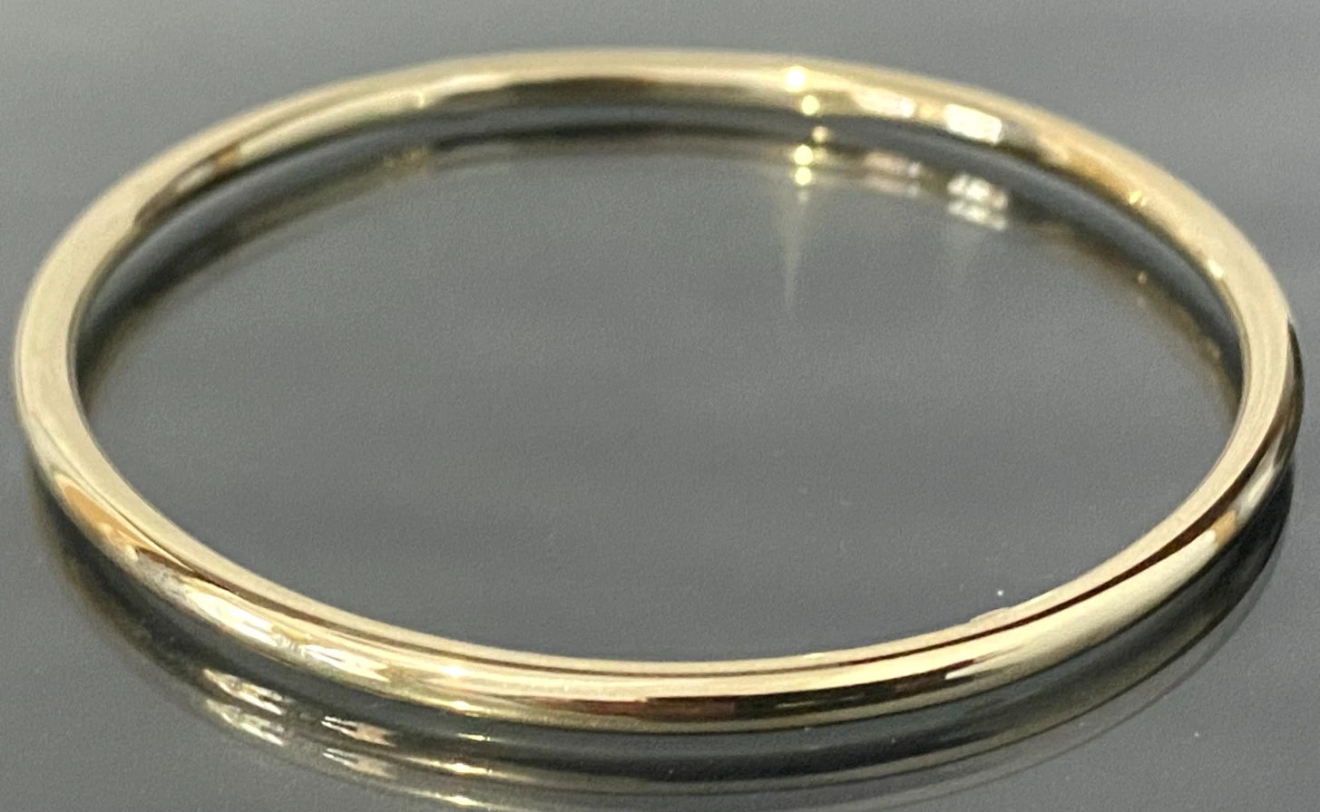 9K Yellow Gold Hollow Bangle 58mm