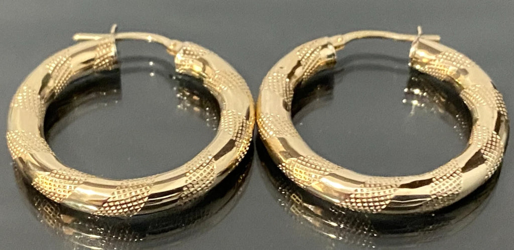 Italian 9K Yellow Gold Hoop Earrings 27.0mm