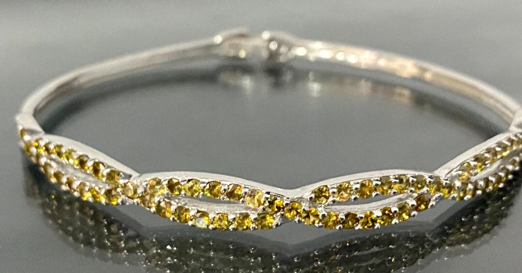 9K White Gold & 2.14CT Sphene Pave Set Bangle