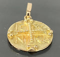 14K Yellow Gold Christogram Symbol IC XC NIKA Jesus Christ Conque Pendant