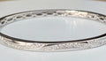 18K White Gold & 0.70CT Diamond Hinged Bangle Bracelet